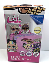 LOL SURPRISE 3 Piece Twin Sheet Set Microfiber Kids Set Bedding New