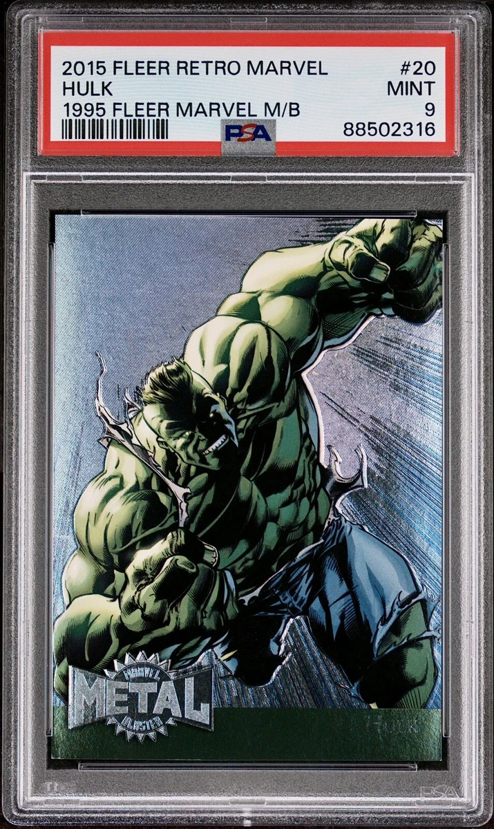 その他 1995 MARVEL L BLASTER - HULK 2015 Fleer Retro Marvel 1995 Metal Blaster #20 Hulk PSA 9 🔥RARE