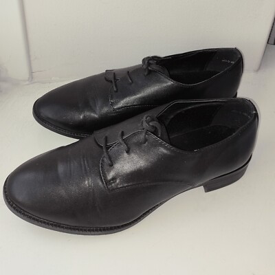Black Leather Lace Up Shoes Graceland UK