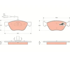 Brake pad set, disc brake Cotec TRW GDB1445 for Fiat