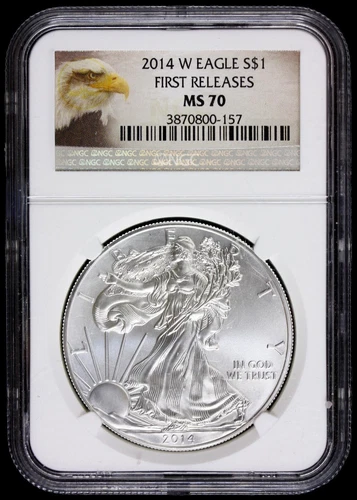 2014 W $1 AMERICAN SILVER EAGLE NGC MS70 FIRST RELEASES