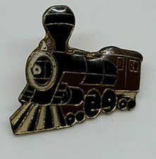 vintage train enamel pin