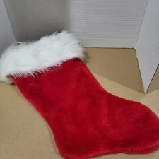 SANTA'S BEST RED AND WHITE 15" CHRISTMAS STOCKING NEW (CB3471)