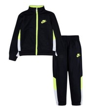 Nike Boys Size 18M Track Suit Jacket Logo Jogger Bottoms Black Neon Yellow