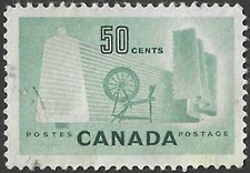 🍁Canada   #334    TEXTILE INDUSTRY   Fine Used 1953 Issue      (A)
