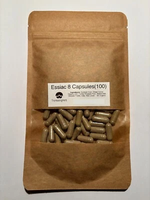 THE HEALING HERB Essiac Tea - Organic 8 Herb Tea in 100 Veg Capsules includes the VITAL Roots