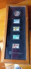 LA Olympics 1983-S Silver Dollar + 4) 40c US AIRMAIL Stamps Commemorative Plaque