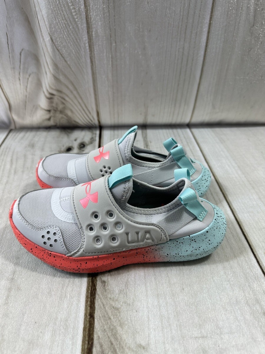 UNDER ARMOUR RUNPLAY FADE Youth 4Y RUNNING SNEAKER SHOES SLIP ON