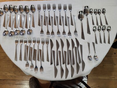 inox italy flatware Carlo Giannini vintage Service For 12 Minus 2 ...