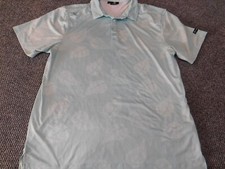Greenside Golf Polo Mens Shirt Large blue floral stretch button stretch