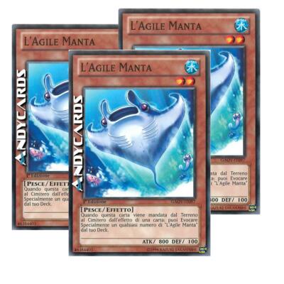 3x L'AGILE MANTA (Nimble Manta)   Common   GAOV IT097   YUGIOH!   ANDYCARDS