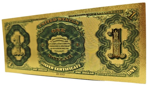 Marta Washington ONE Dollar 1891 Banknote Gold Foil - Picture 8 of 13