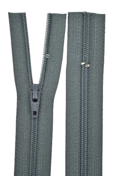 Reißverschluss für Bettwäsche 1 Weg dunkel grau schließbare Länge 30-200 cm