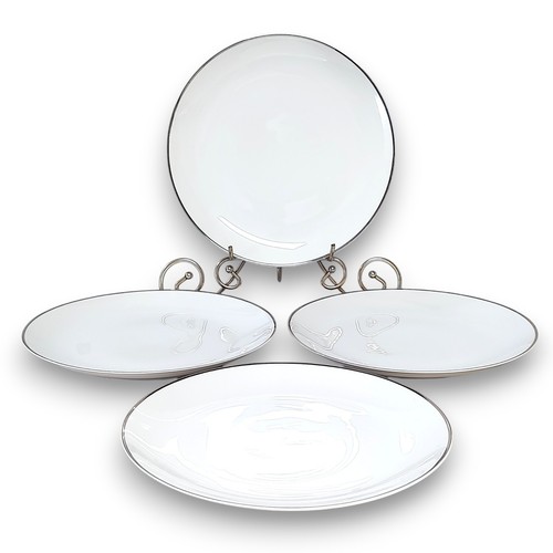 4pc Arzberg Platinum by Arzberg Coupe Shape 10" Dinner Plates Retired - Picture 3 of 9
