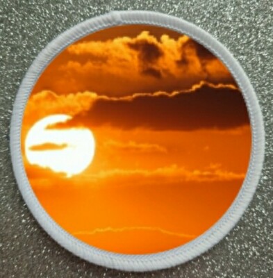 3'' Sonnenuntergang Szene Wolken Sublimation Bügeln oder Nähen Patch Abzeichen
