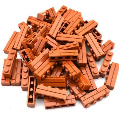 TCM BRICKS Dark Orange 1x4 Brick Masonry Profile Wall X25 Compatible Parts 