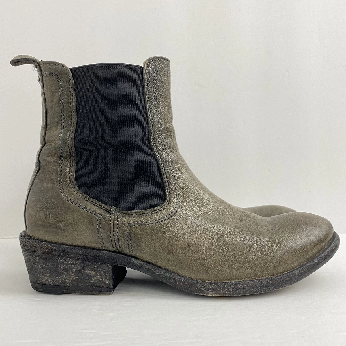 Frye size 6.5 Women s Charcoal Gray Leather Carson Chelsea Ankle