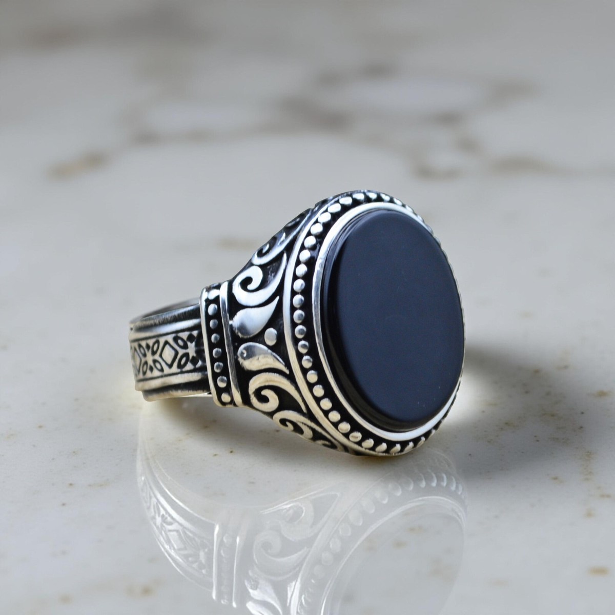 925 Sterling Silver Onyx Men