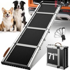 Adjustable Dog Car Ramp Foldable Heavy Duty Anti-Slip Traction Safety 330lbs New