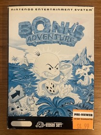 Bonk's Adventure (Nintendo NES) Action & Adventure Video Game Cartridge & Box