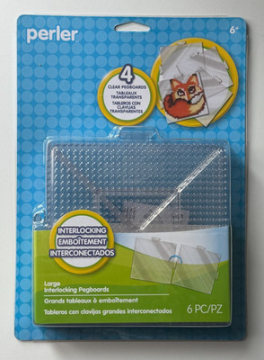 Perler Large Interlocking Clear Pegboards 4 Pack Fuse Bead Boards 80-22666 NEW
