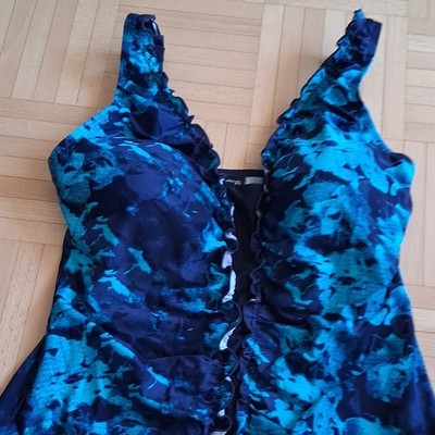 Damen Tankini Oberteil Laura Torelli 42 C, blau/türkis 