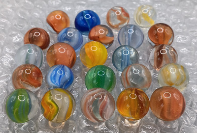 .62''-.59''  Vintage Hybrid Cats Eye Marbles Lot- Marble King Vitro- L173