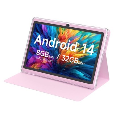 Tablet 7Inch Android 14.0 with Protective Case, 8GB(4+4GB Expand) RAM+ 32GB R...