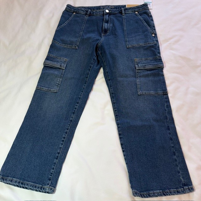 MICHAEL KORS Women's Selma Straight Ankle Blue Denim Jeans Size 16 High Rise NWT