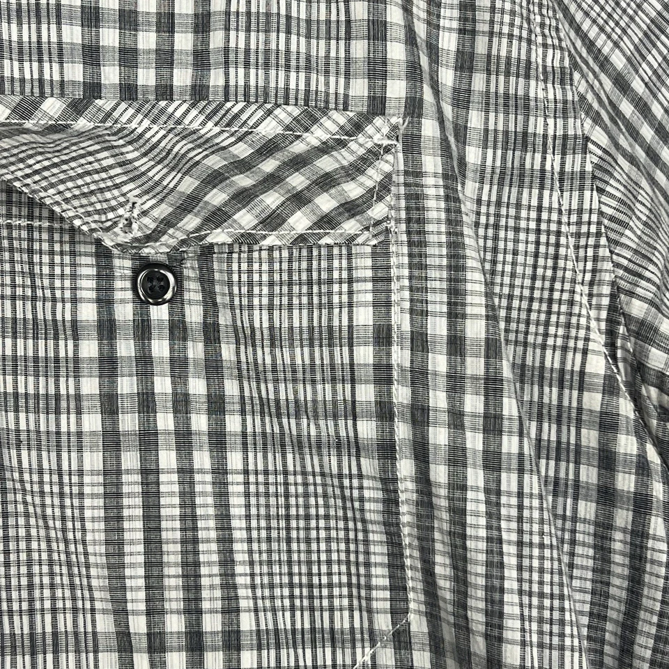 Pronto Uomo "BLUE" Shirt Men’s Size 3XLT Button Up 100% Cotton Gray Plaid - Image 4 of 4