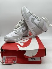 DMG Box Nike Dunk High 'Silver Glitter Swoosh' White Sneakers, Wmn 10 Custom SkU