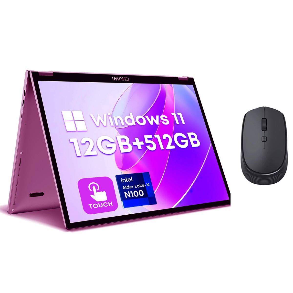 CHUWI Pink MiniBook X 2-in-1 Touch, 12GB RAM/512GB SSD