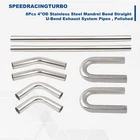 DIY Stainless Steel Exhaust System Kit 4" Universal Straight U-Bend 8pcs Pipes