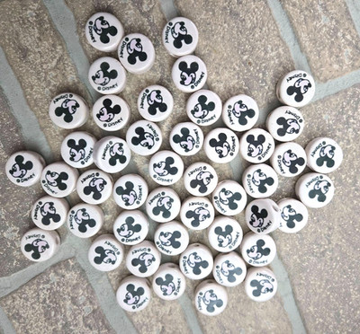 Vintage HTF Mickey mouse ceramic bead lot lil loop? 48!!!!!! great bargin 