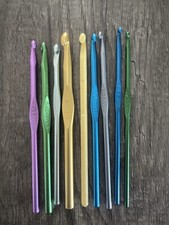 Vintage Crochet Hooks Lot of 9 Aluminum Mixed Sizes F  N Susan Bates Boye