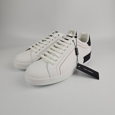 DOLCE&GABBANA Men's Portofino White/Black Leather New & Authentic