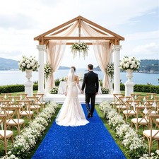 Sequin Wedding Aisle Runner Blue Aisle Runners for Wedding Ceremony 2 ft x 15 ft