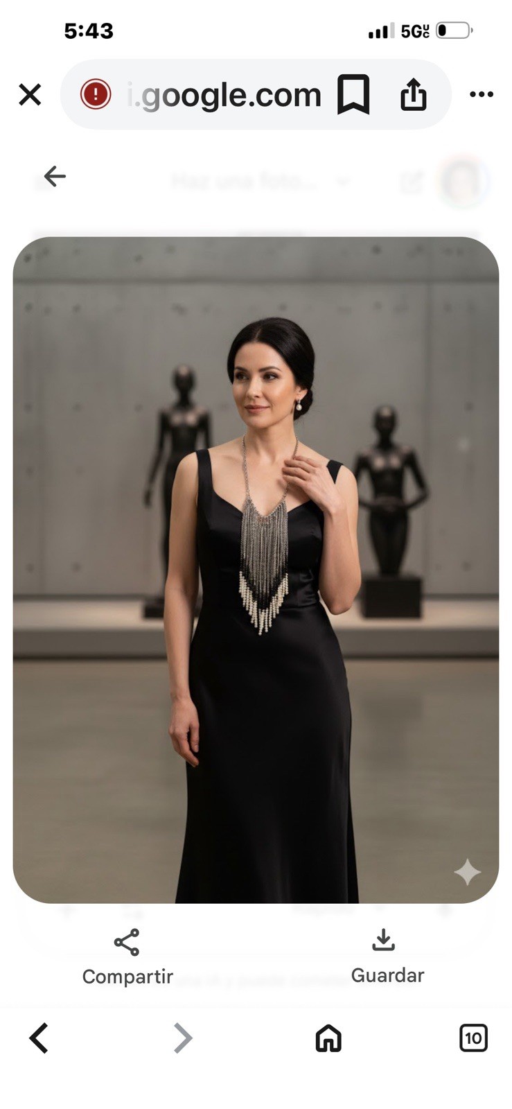 Multi-Strand Silver Black Bib Statement Fringe Ne… - image 1