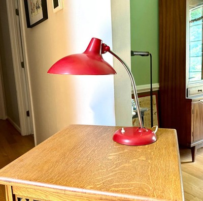 MCM Christian Dell No. 6786 Desk Lamp | Red Kaiser Idell Lamp | MCM Desk Lamp