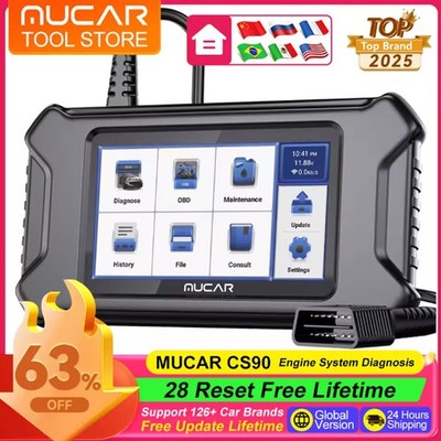 USED MUCAR CS90 OBD2 Scanner ECM System Diagnostic Scanner + 28 resets Service