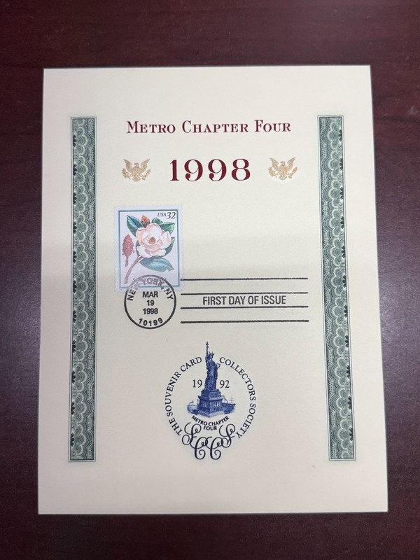 SCCS Metro NY Intaglio Print Souvenir Card RARE M15 Nice FDOI Canceled!