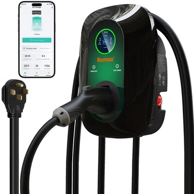 Romaa Level 2 EV Charger 40 Amp, 240V Home EVSE with 25ft Charging Cable, Sma...