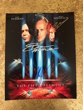 🚀 Fifth Element Signed 8x10 Milla Jovovich Bruce Willis Gary Oldman Photo COA