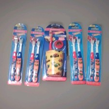 Lot Of 5, 4 Twin Packs Brush Buddies Hotwheels 1 pack cup, cap, brush