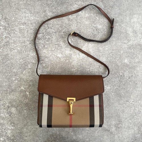 Burberry SM MACKEN 2way Shoulder Bag House Check Brown