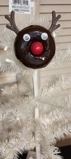 KURT ADLER - DECORATED CHRISTMAS DONUT ORNAMENT-RED NOSE REINDEER-NEW 2025