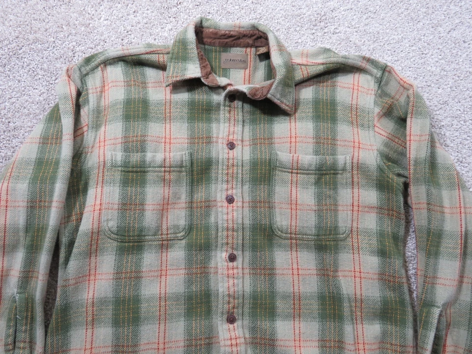 Camisa masculina vintage St Johns Bay grande alta flanela verde Natal - Imagem 3 de 4