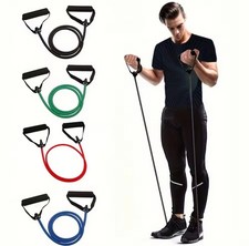   1pc 4-Level Resistance Bands with Handles for Home Yoga, Pilates  Strength