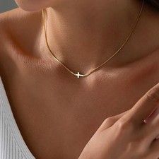 Cross Necklace for Women  Dainty Gold 14k Gold-Tiny