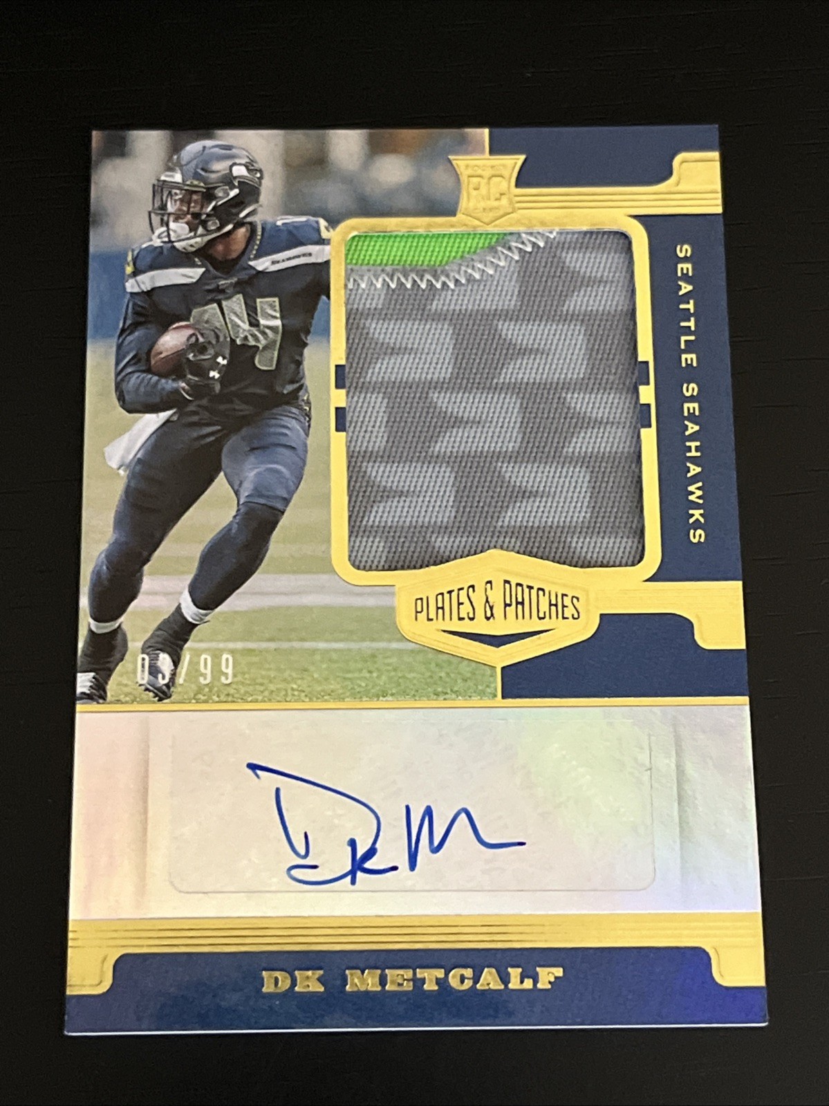 DK Metcalf Panini Plates & Patches Rookie Patch Autographs #DKM Base